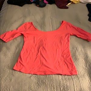 Coral scoop neck top